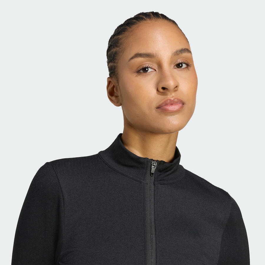 Спортивная толстовка с капюшоном на молнии ADIDAS PERFORMANCE Essentials, черный — фото 4
