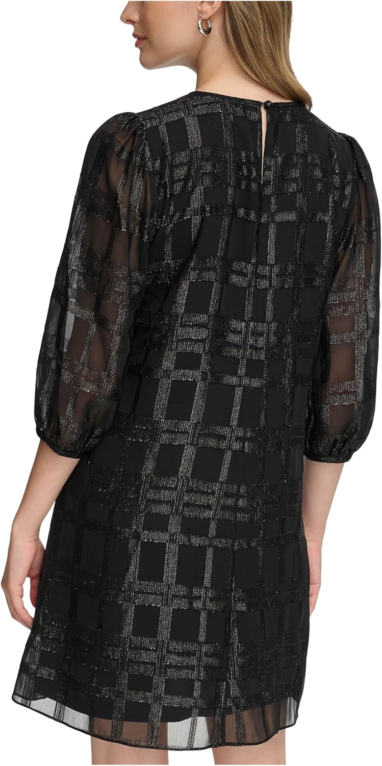 

Calvin Klein Женский шифон А-силуэт с люрексом, Black