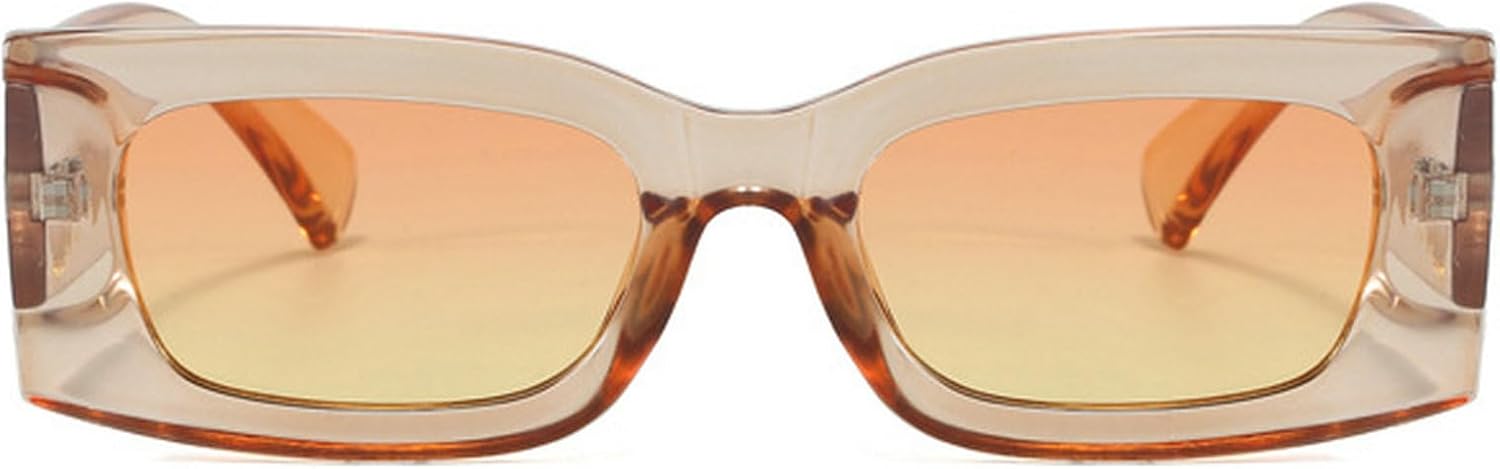 

Прямоугольные солнцезащитные очки для женщин и мужчин, модные ретро-очки, зеленые солнцезащитные очки в стиле 90-х, винтажные солнцезащитные очки в квадратной оправе mincl, Brown