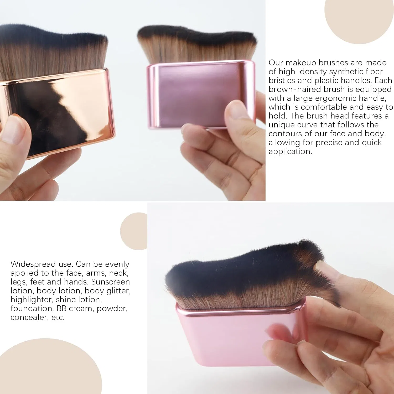 Кисть для автозагара Body Make Brush EMYVSVO 2 шт розово-золотой — фото 3