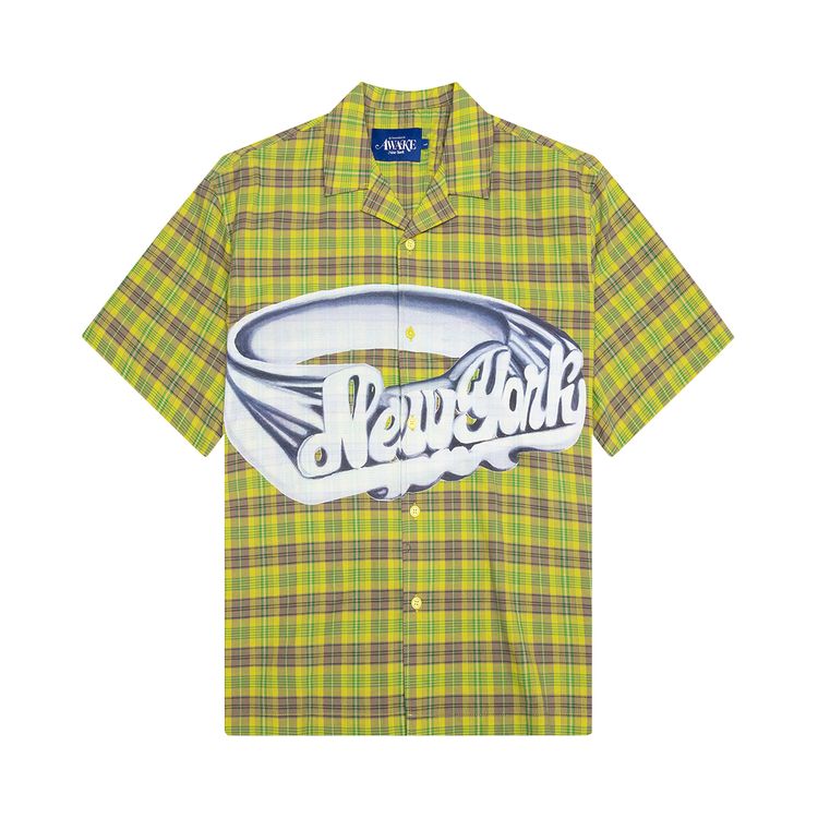 

Рубашка Awake NY Printed Camp Collar Shirt 'Green', зеленый