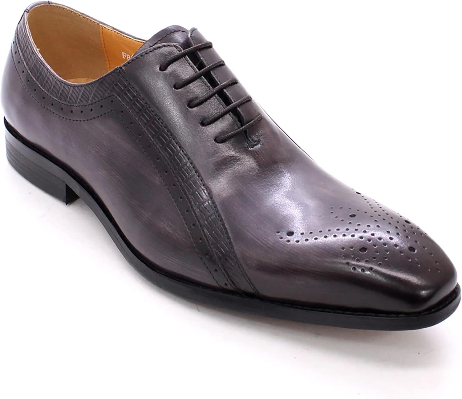 

Мужские туфли Классические оксфорды Рабочая форма Вингтип Кожаные на шнуровке Свадебные туфли Броги Дерби, серый-38 Generic