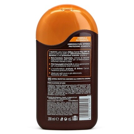 Солнцезащитный лосьон Carrot Plus Spf 10 с низкой защитой, 200 мл, Bilboa — фото 2