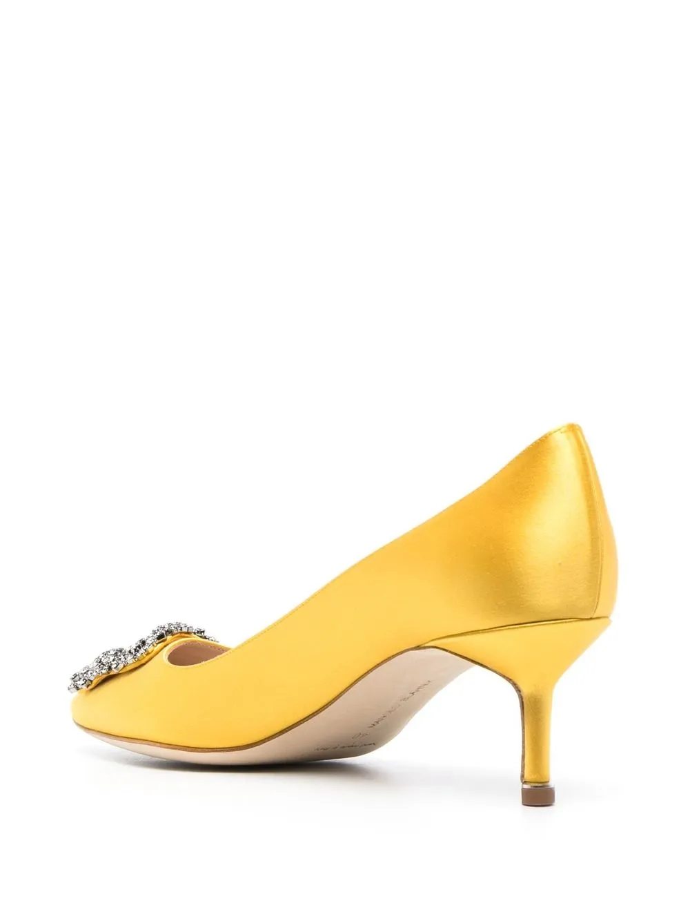 Туфли Hangisi 50 с кристаллической пряжкой Manolo Blahnik, желтый — фото 3
