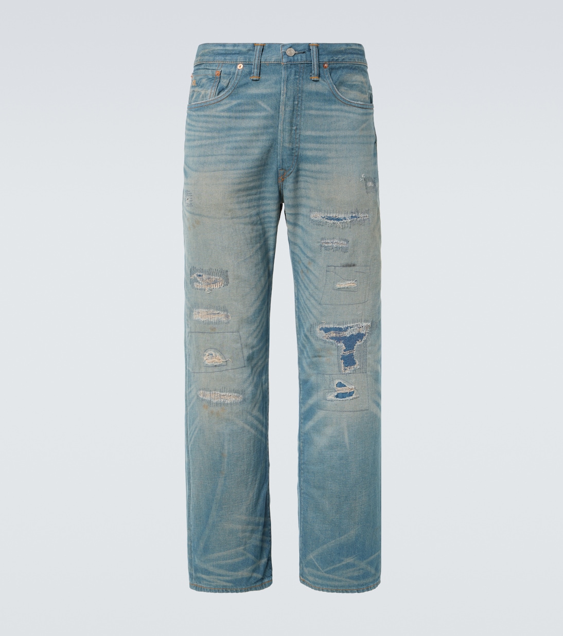 

Джинсы Plainfield с потертостями прямого кроя RRL, Plainfield Wash