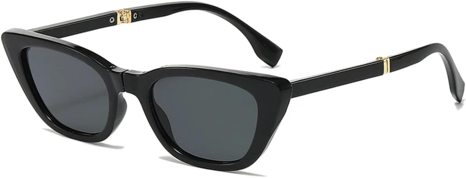 

Женские складные солнцезащитные очки «кошачий глаз», модные, для активного отдыха, с зеркальными линзами, защита от УФ-излучения UV400, портативные, мужские TVTBBVV, Black Grey