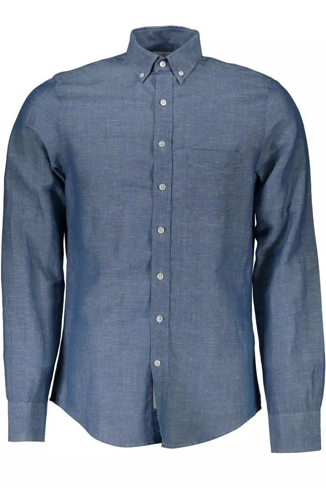 

Gant Elegant с длинным рукавом мужская льняная рубашка, синий