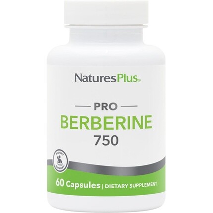 

Natures Plus PRO Берберин 750 мг, 60 капсул, поддерживает здоровый обмен веществ, без ГМО, веганский, без глютена, 30 порций Nature's Plus