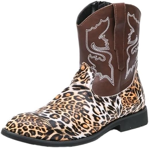 

Мужские ковбойские сапоги Zestrelax, классические вышитые мужские вестерн-сапоги, винтажные, нескользящие, удобные, прочные, стойкие к скольжению и истиранию, коричневый