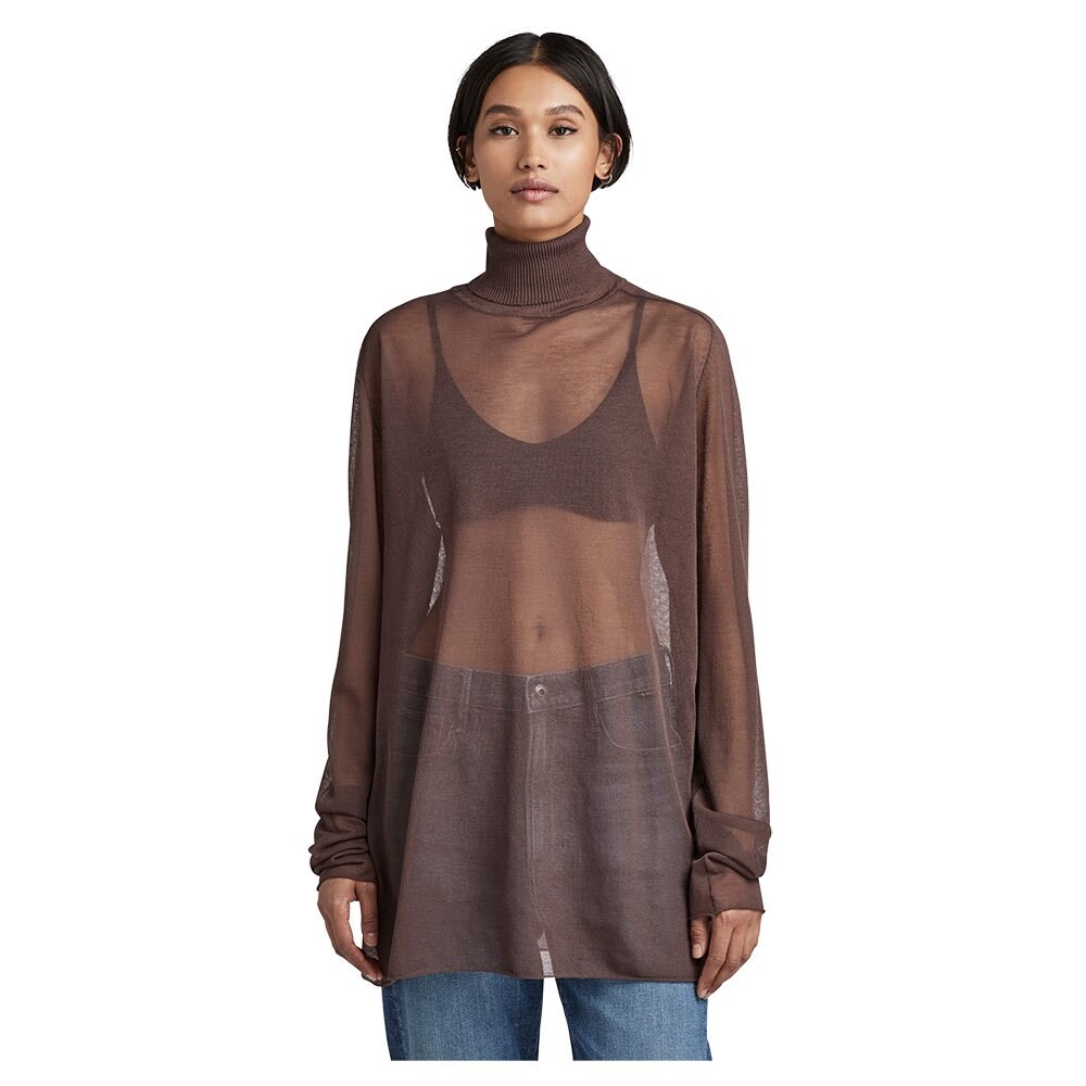 

Свитер G-Star Sheer Loose Turtle Neck, коричневый