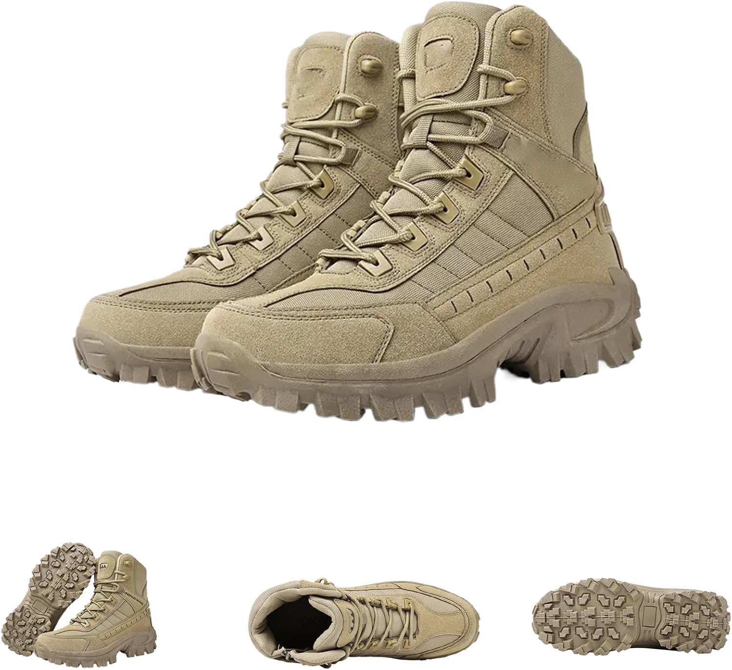 

Мужские ортопедические ботинки с антипрокольной защитой, водонепроницаемые, легкие, тактические ботинки-слипон для походов, с прочной противоскользящей подошвой для работы на открытом воздухе Generic, хаки