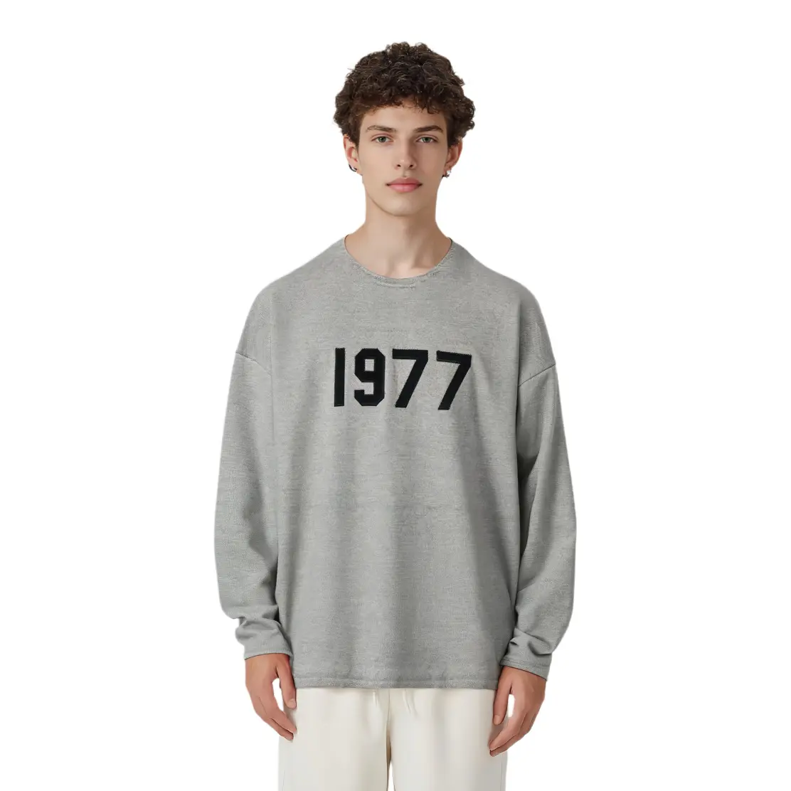 Свитер с необработанным краем Fear Of God Essentials, Темный Овес — фото 4
