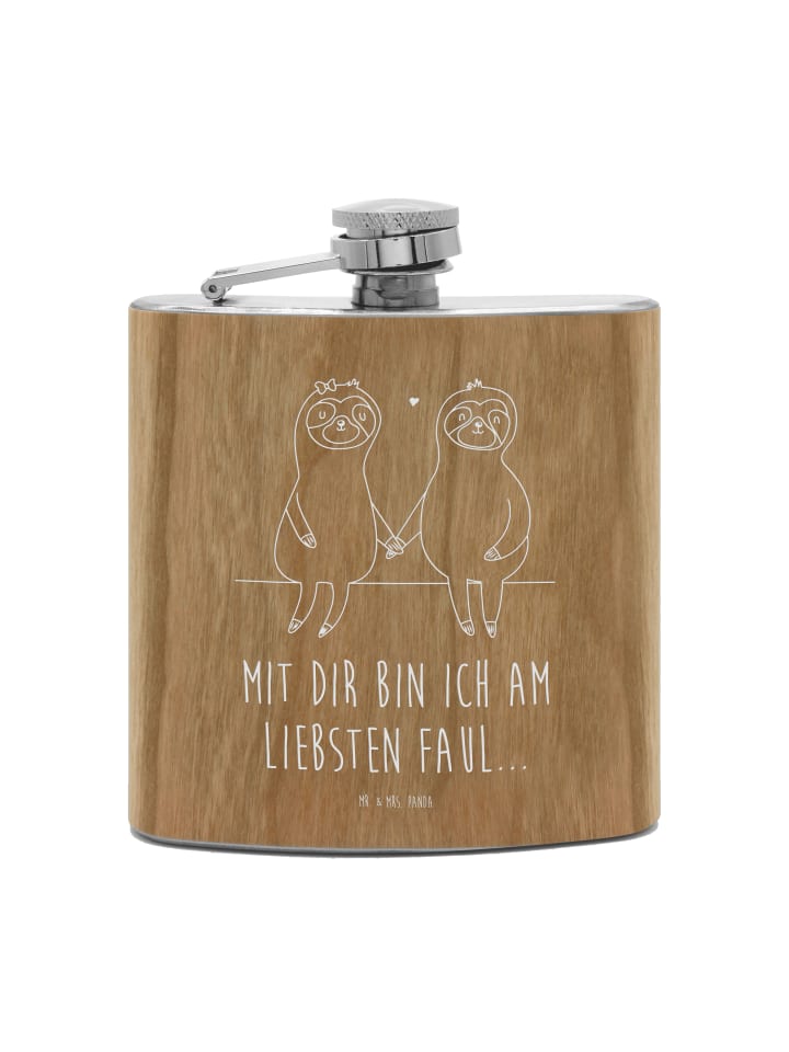 

Mr. & Mrs. Panda Фляга Flachmann Bär Schaukel mit Spruch in Braun