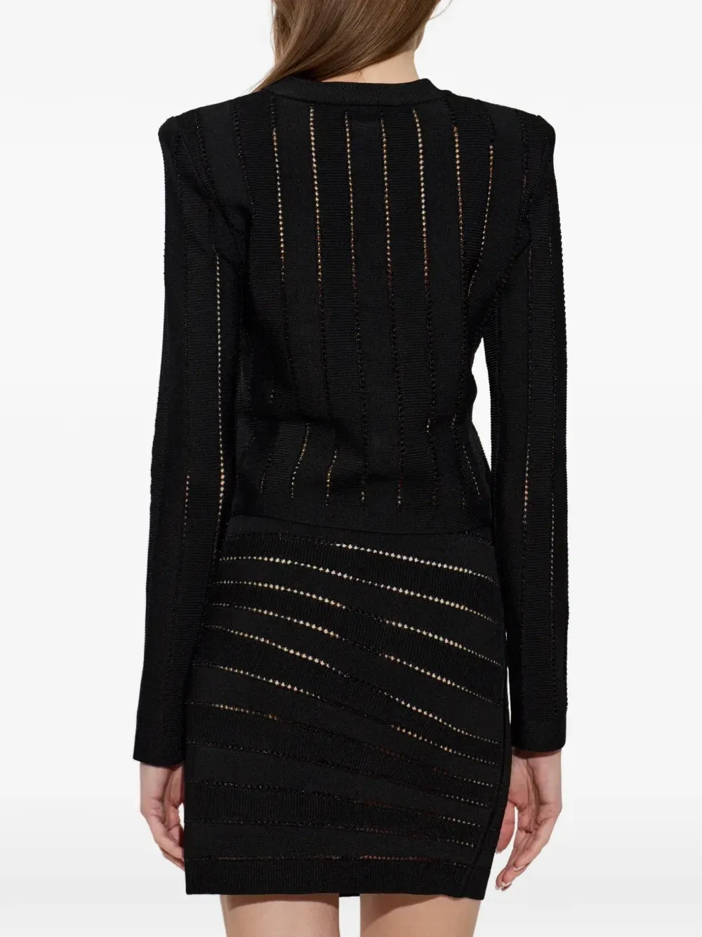Кардиган с пуговицами в виде головы льва BALMAIN, черный — фото 4