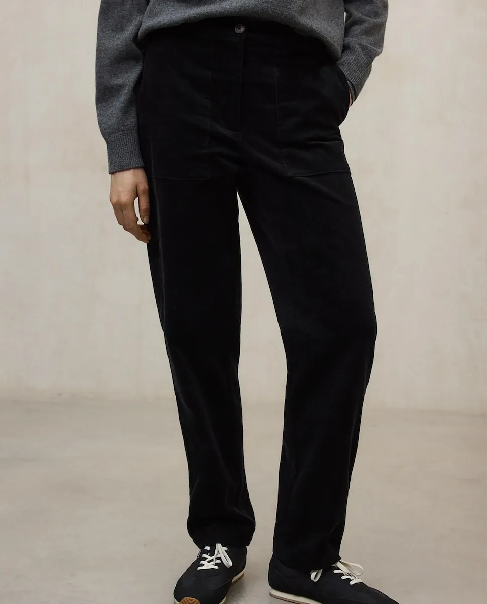 

Женские прямые брюки с потайной молнией Ecoalf, черный