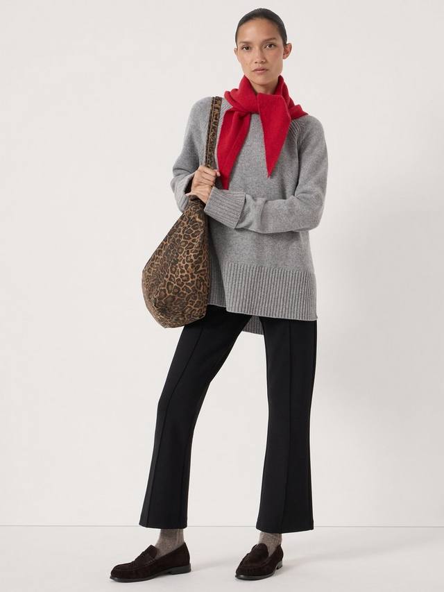 

Длинный джемпер из мериносовой шерсти HUSH, Mid Grey Marl