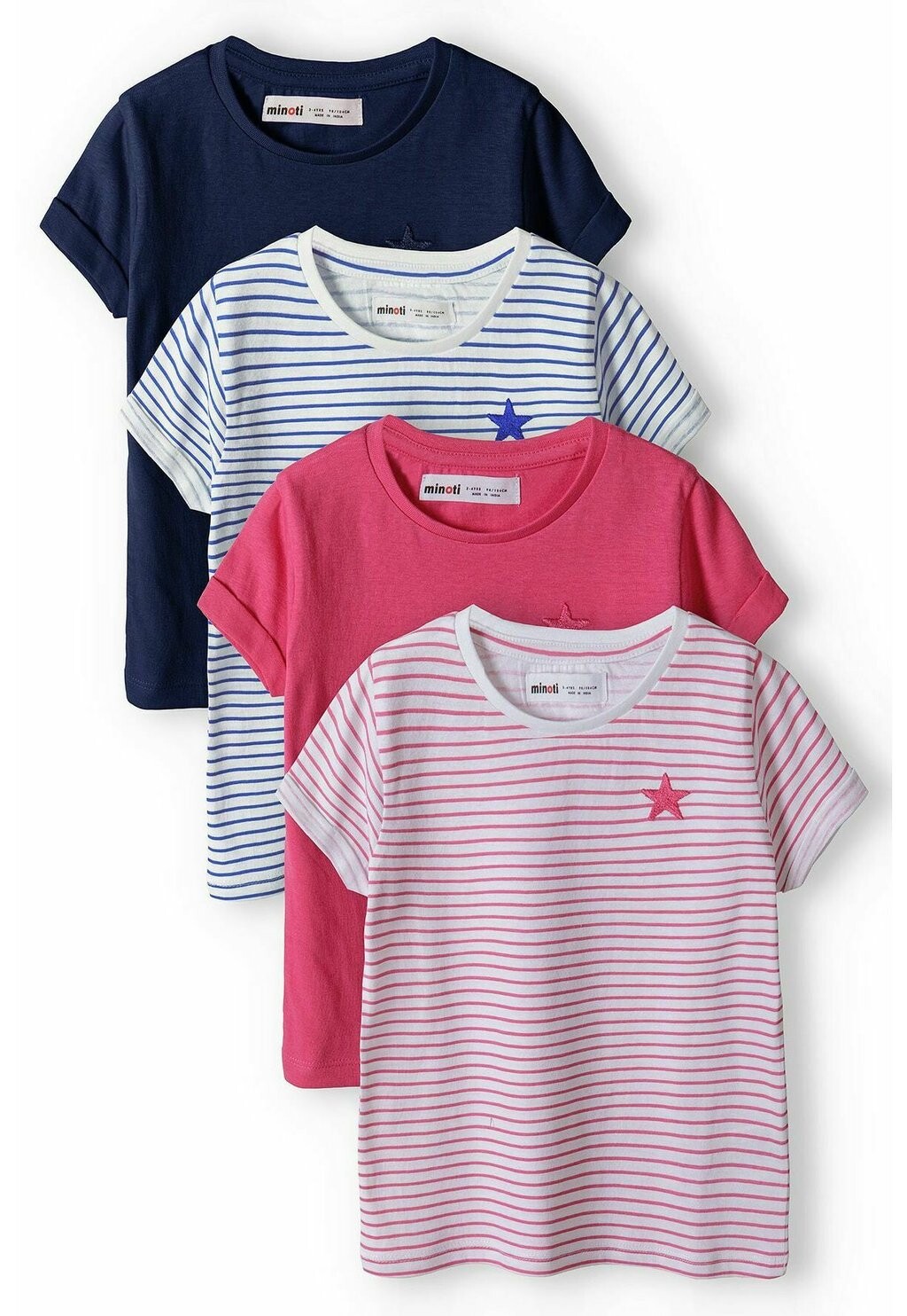 

Футболка с принтом 4 Пакета MINOTI, цвет pink white blue