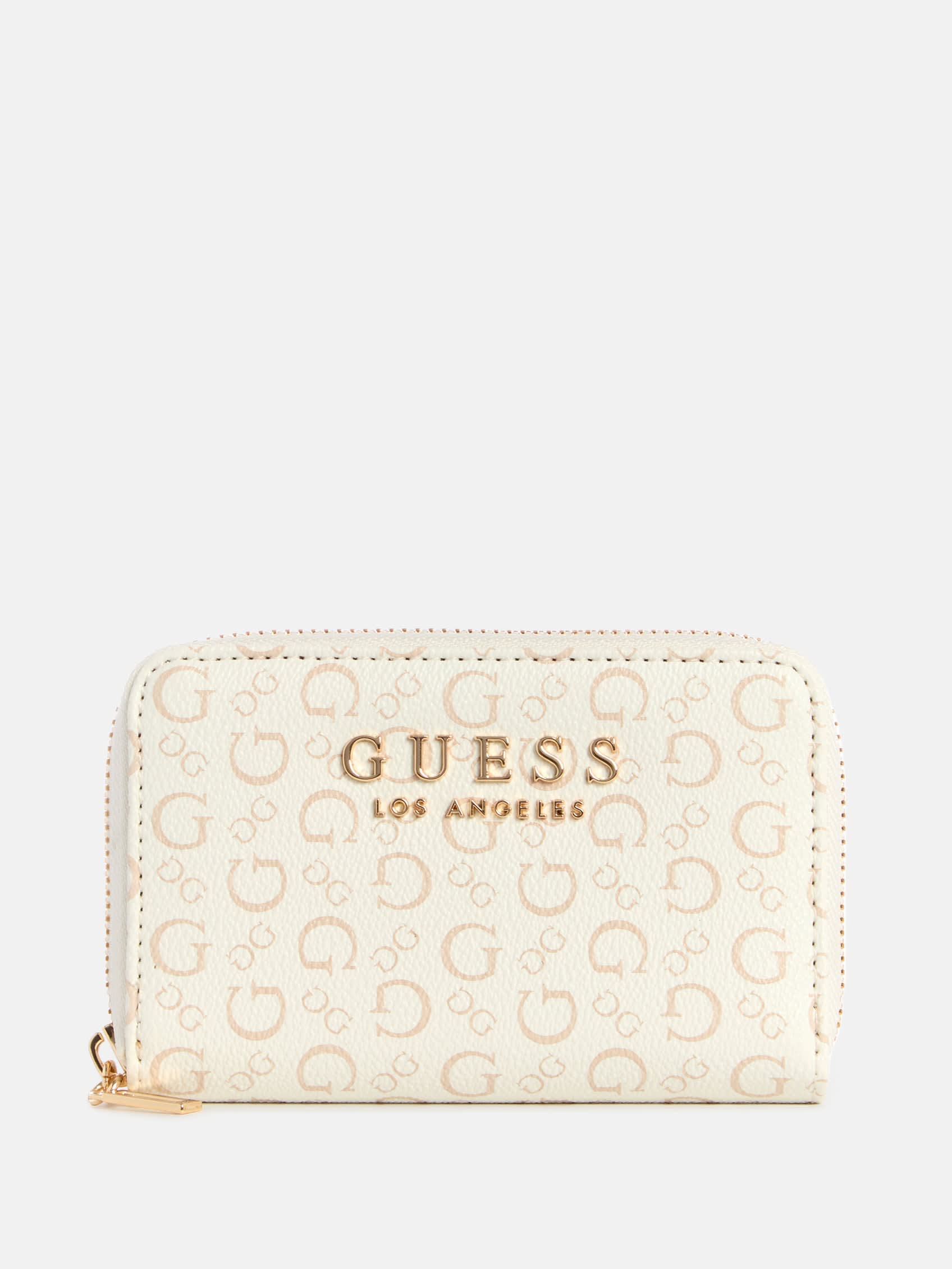 

Кошелек на молнии с маленьким логотипом Saffron Guess Factory, белый