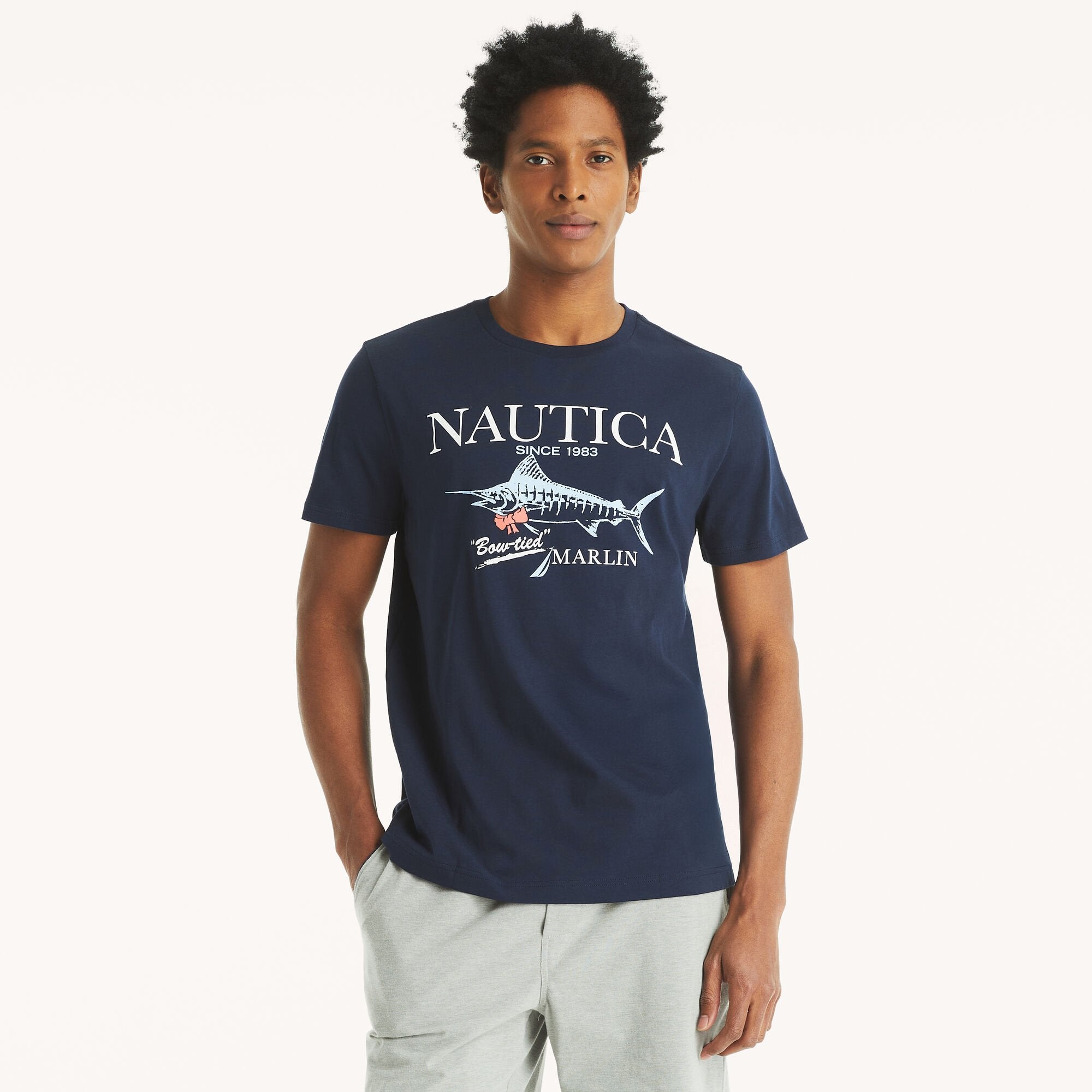 

Футболка Nautica Mens Marlin с рисунком, цвет navy seas