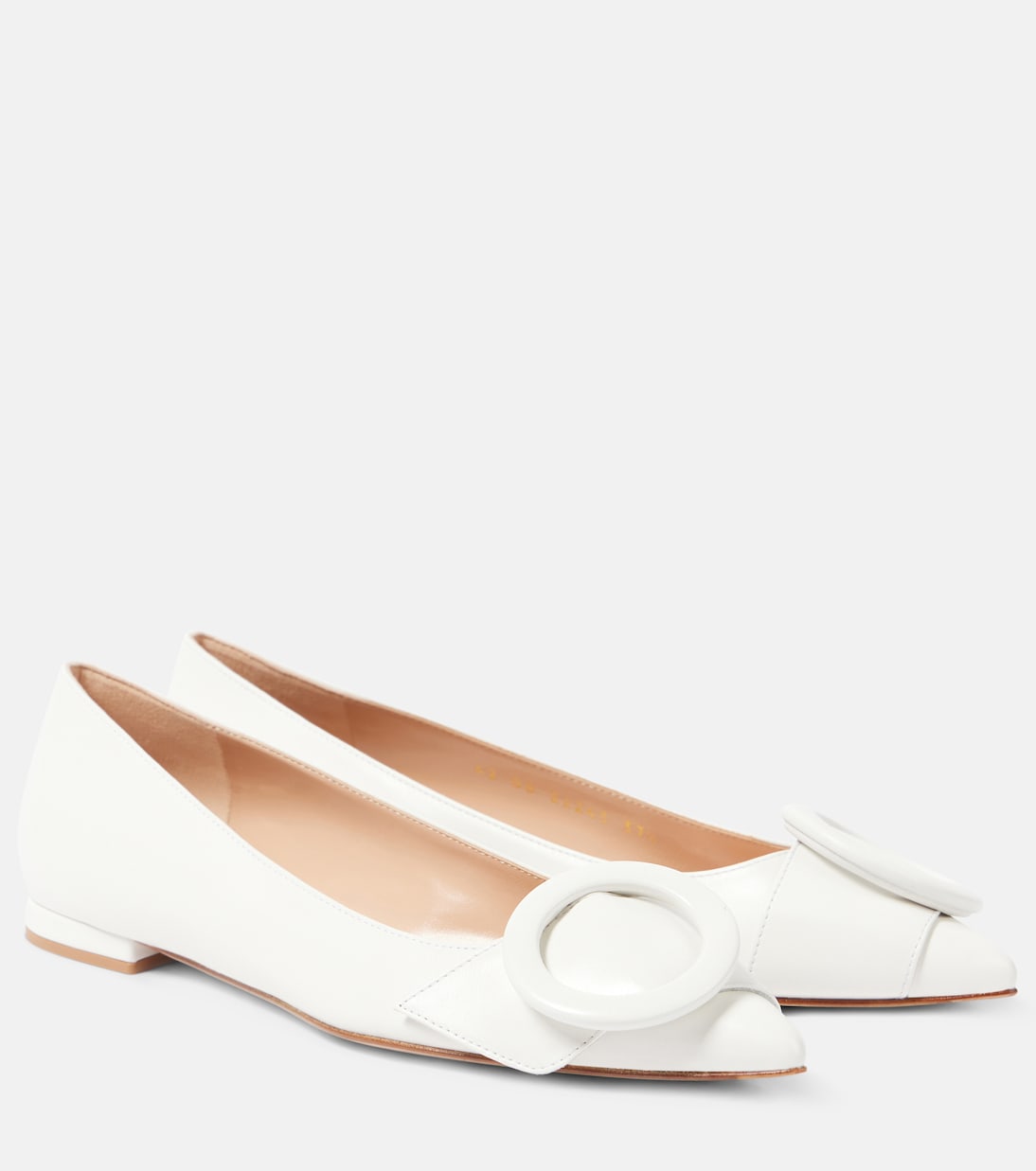 Кожаные балетки Venezia Gianvito Rossi, белый