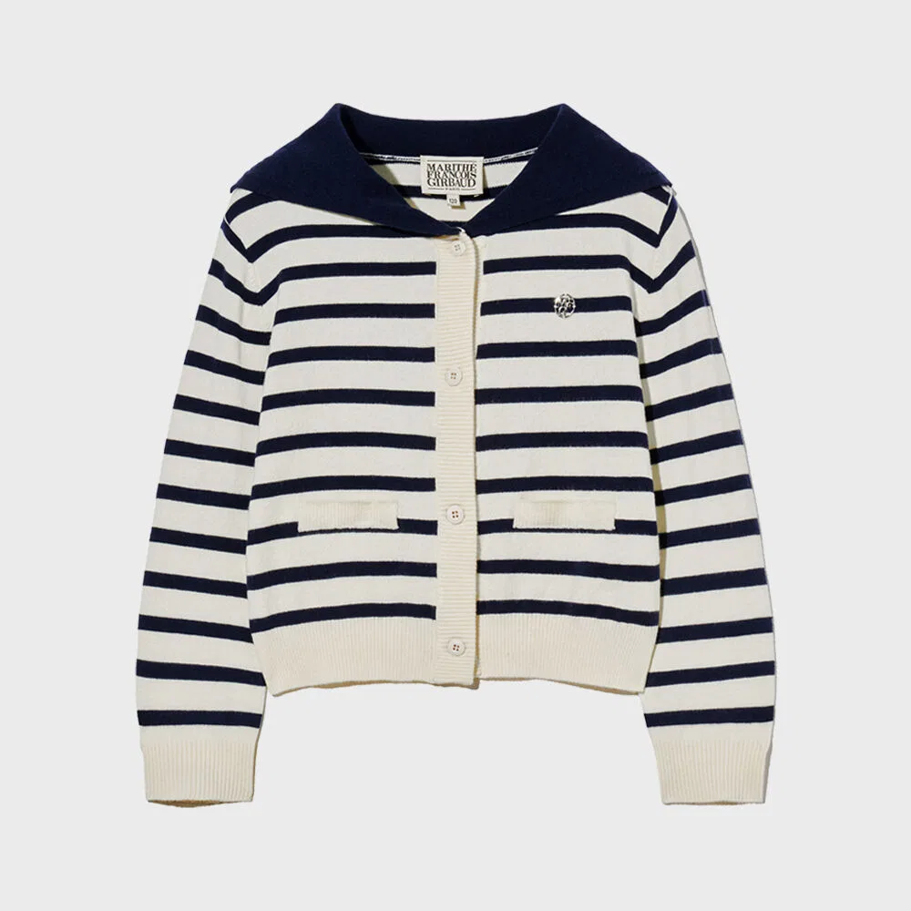 Детский кардиган-матроска Kids w sailor тёмно-синего цвета от Marithé Kids — фото 2