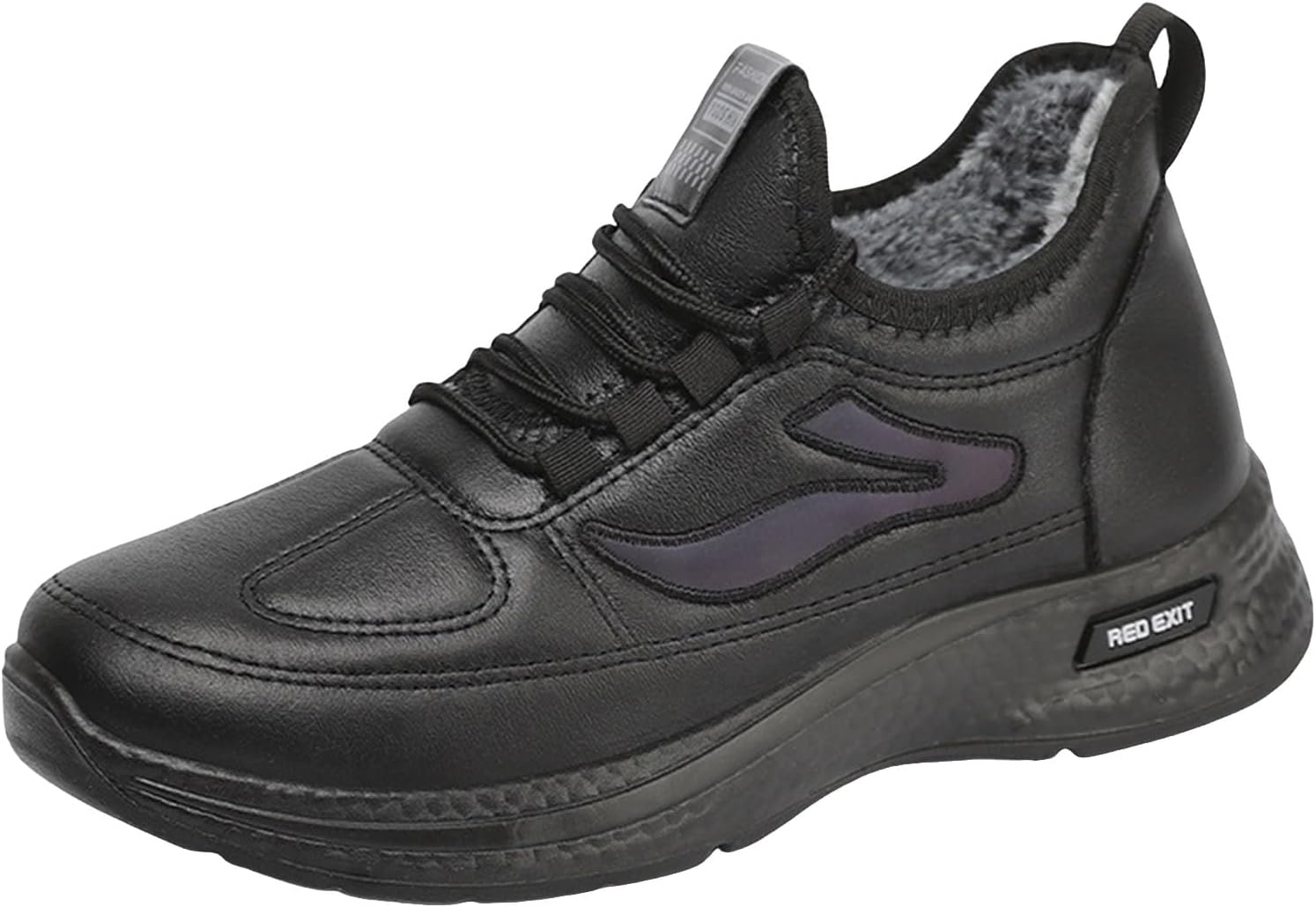 

Мужские зимние короткие ботинки IWIHMIV, теплые ботильоны до щиколотки, удобные, с теплой подкладкой, для улицы, не скользящие, с толстой подошвой, кроссовки, черный