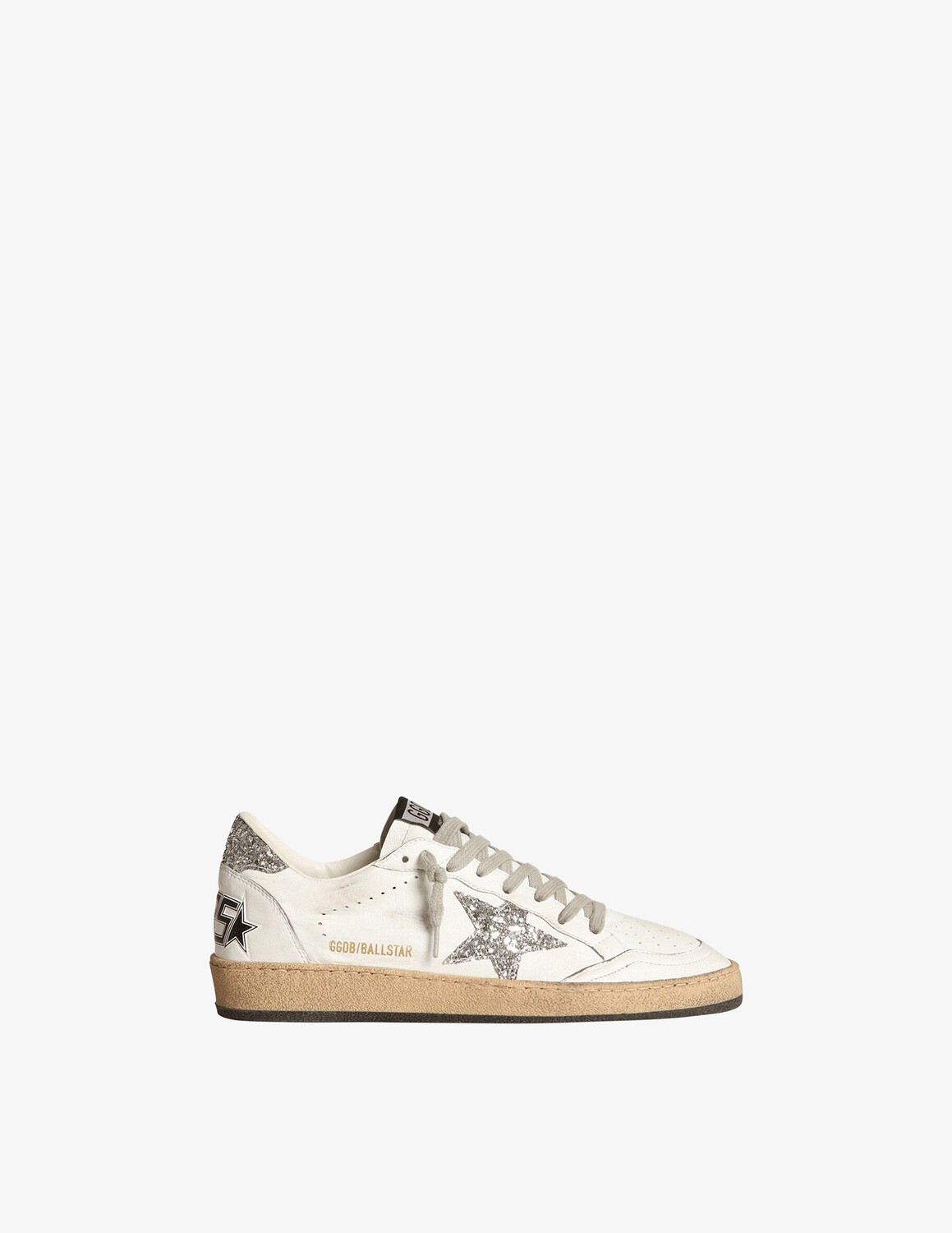 

Кроссовки BallStar наппа Star spur с блестками Golden Goose, цвет White/ Silver