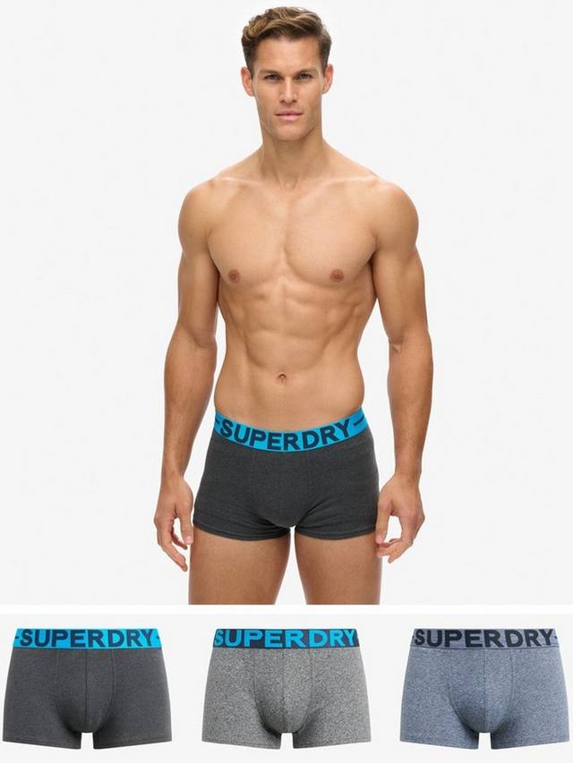 Плавки с логотипом на поясе из органического хлопка Superdry, цвет Black/Grey — фото 4