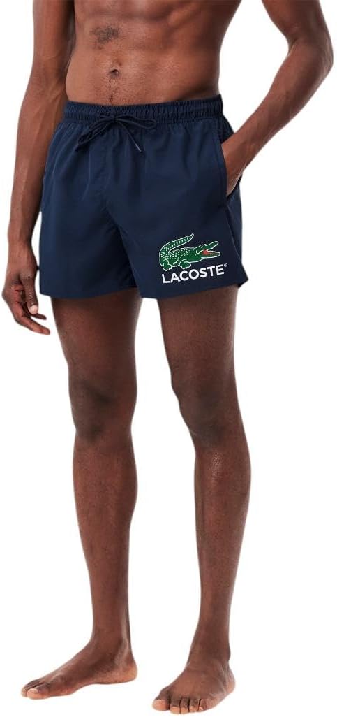 Мужские шорты для плавания Lacoste Core Collection длиной до середины бедра с фирменным логотипом, Navy Blue — фото 3