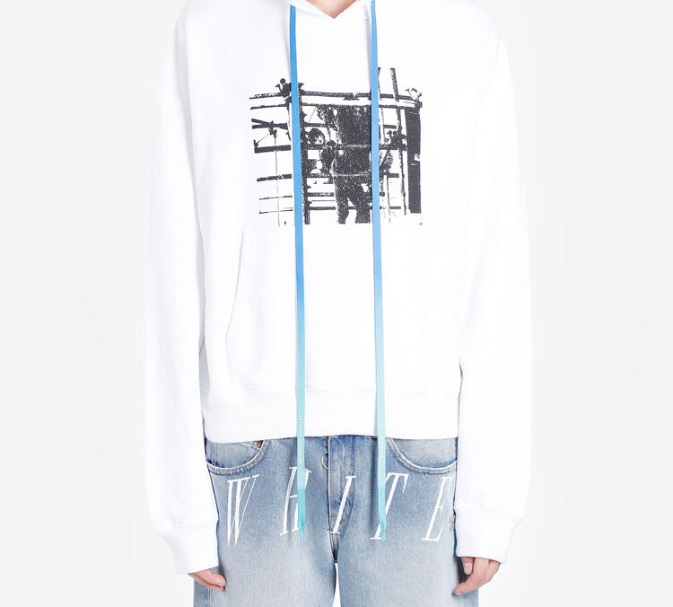 FW19 Толстовка мужская белая Off-White, белый — фото 3
