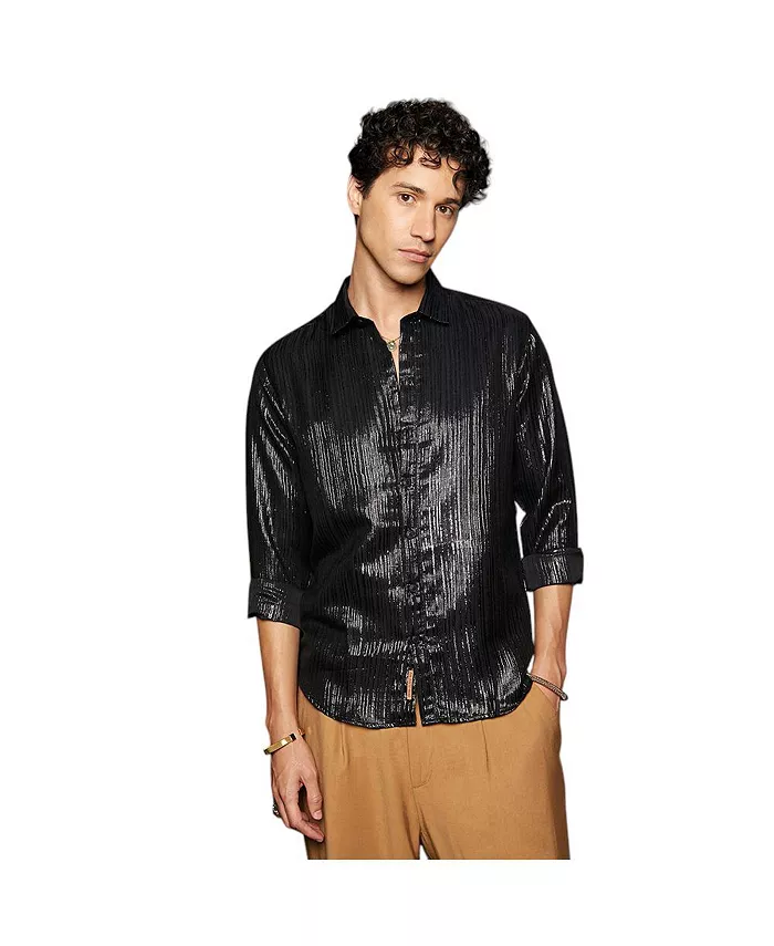 

Мужская рубашка Metallic Black Metallic Blushed Campus Sutra, черный