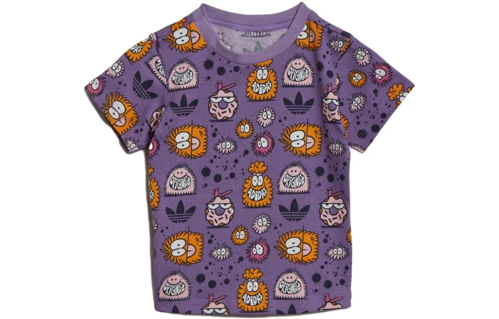 Футболка для дошкольников с круглым вырезом Adidas Originals, Extraordinary Purple Blue Pink