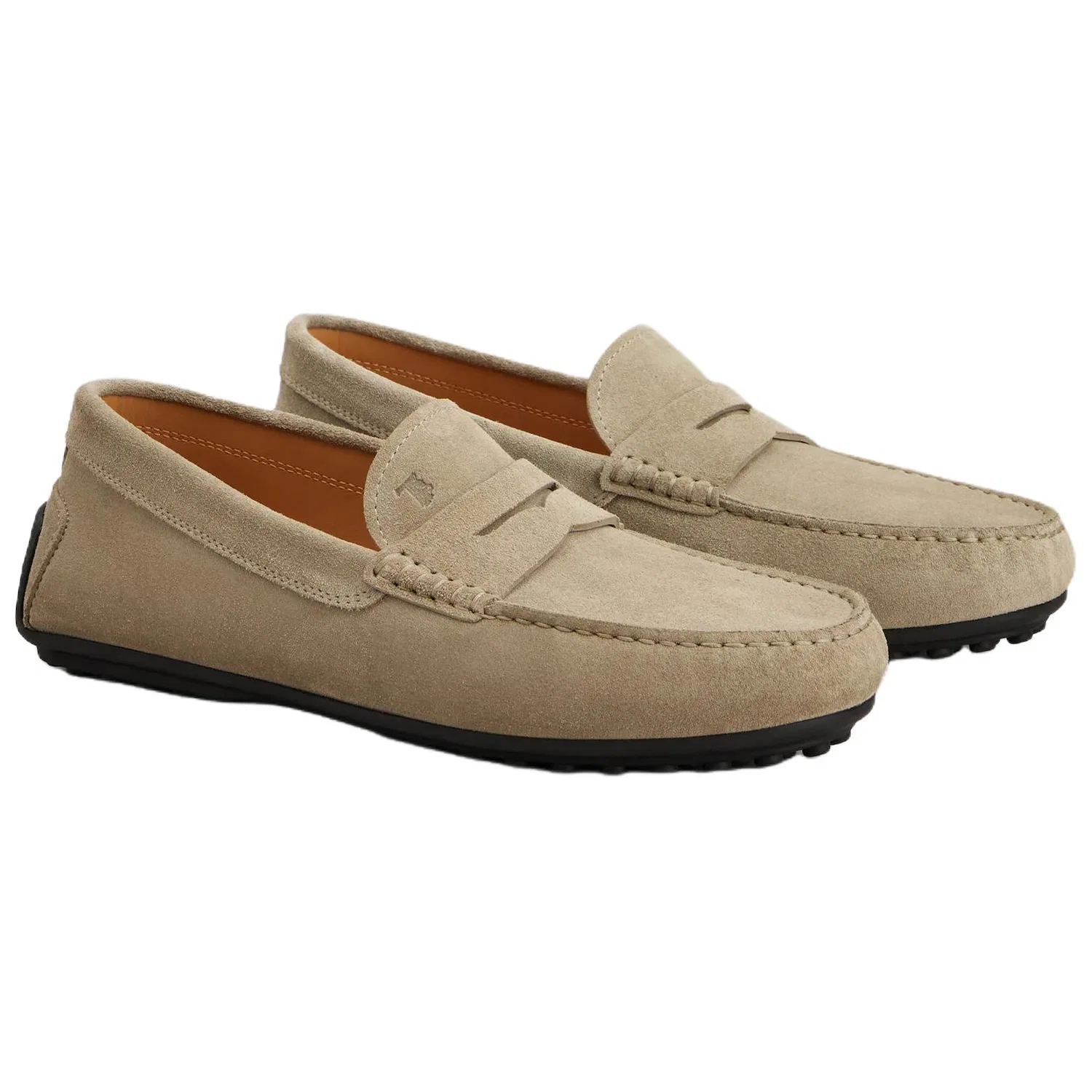 Лоферы Gommino Driving Shoes TOD'S бежевые — фото 4