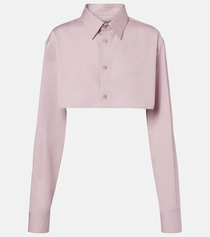 Укороченная хлопковая рубашка Balenciaga, розовый