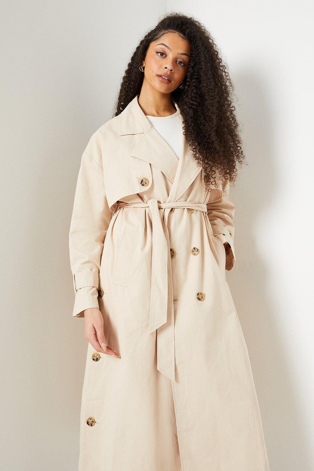 

Высокий тренч Dorothy Perkins, белый