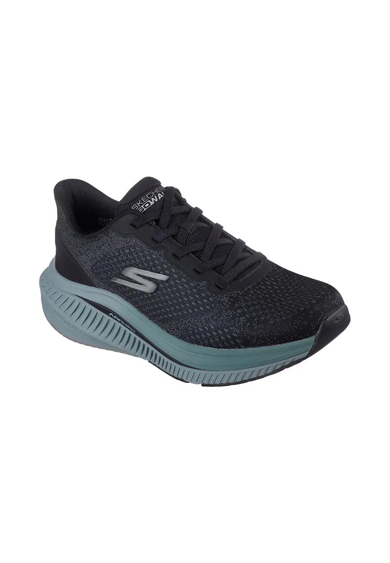 Кроссовки мужские с амортизацией, модель Go Walk Max Cush Arch Fit, Skechers, черный/зеленый — фото 3