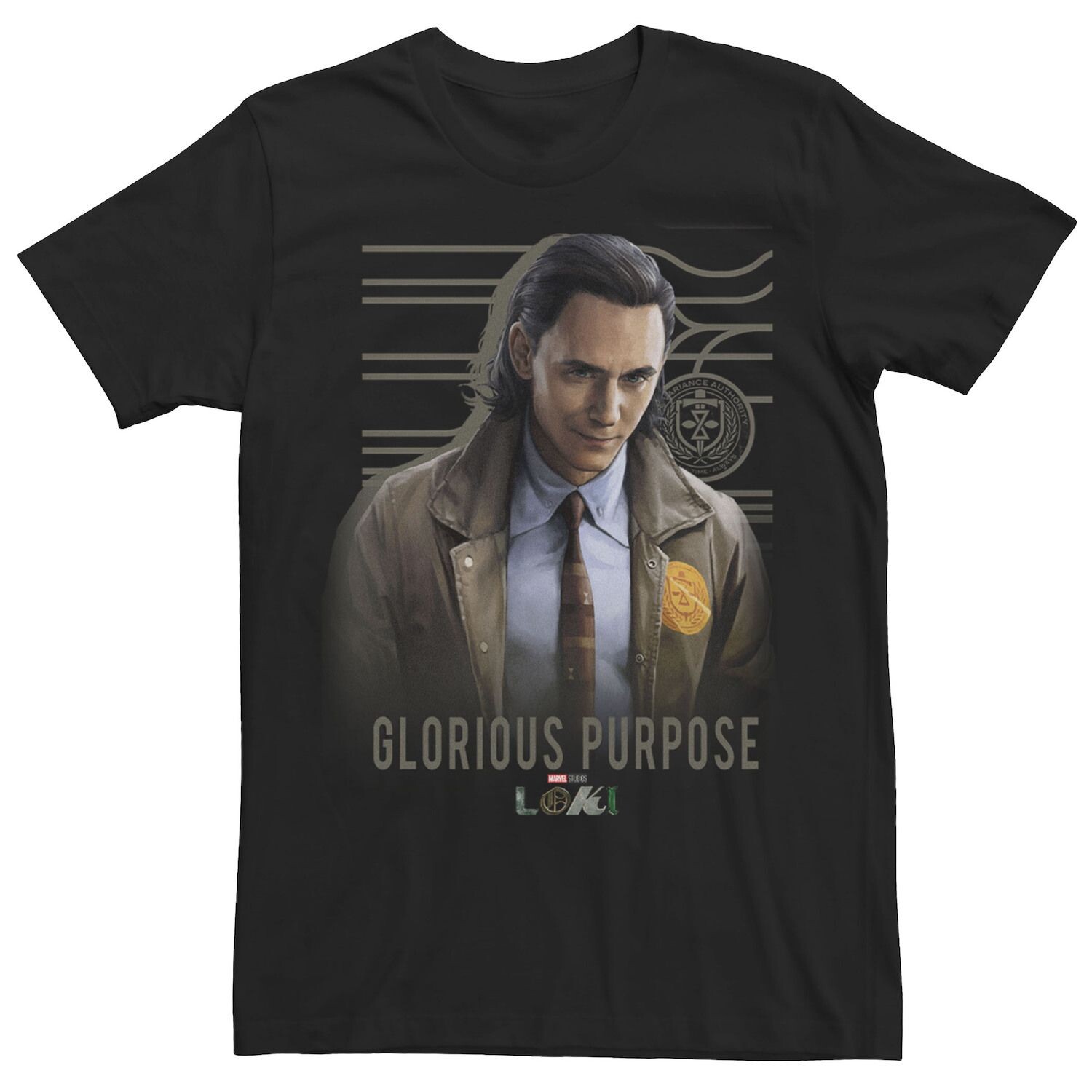 

Мужская футболка с портретом Marvel Loki Glorious Purpose Licensed Character