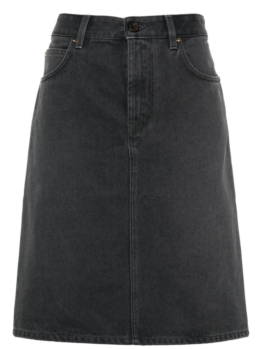 

Джинсовая юбка мини с логотипом MIU MIU, серый