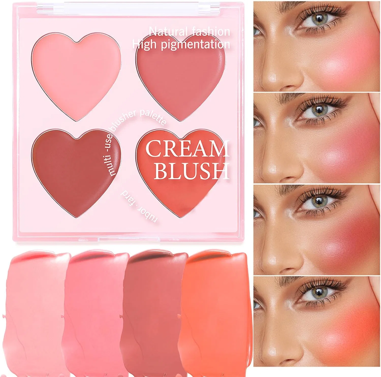 Палетка румян Cream Bronze Palette 4 цвета, матовые, цвет #03 — фото 3