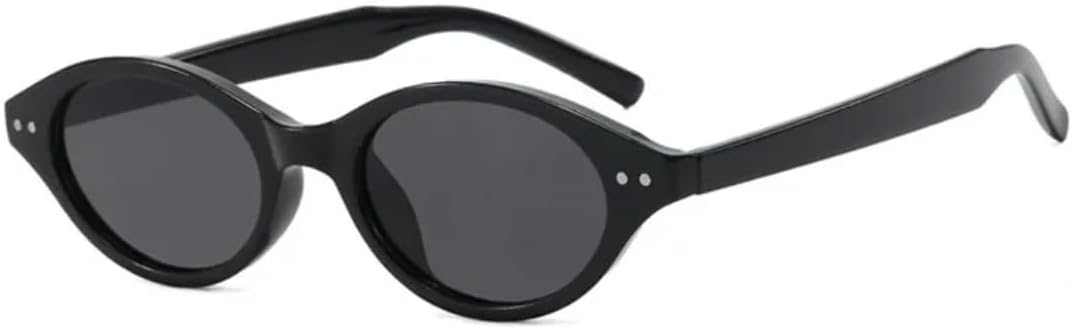 

Солнцезащитные очки с защитой от УФ-излучения UV400 | Маленькие овальные заклепки на оправе | Линзы конфетных цветов для занятий спортом на открытом воздухе и вождения DSVIGF, Black Gray