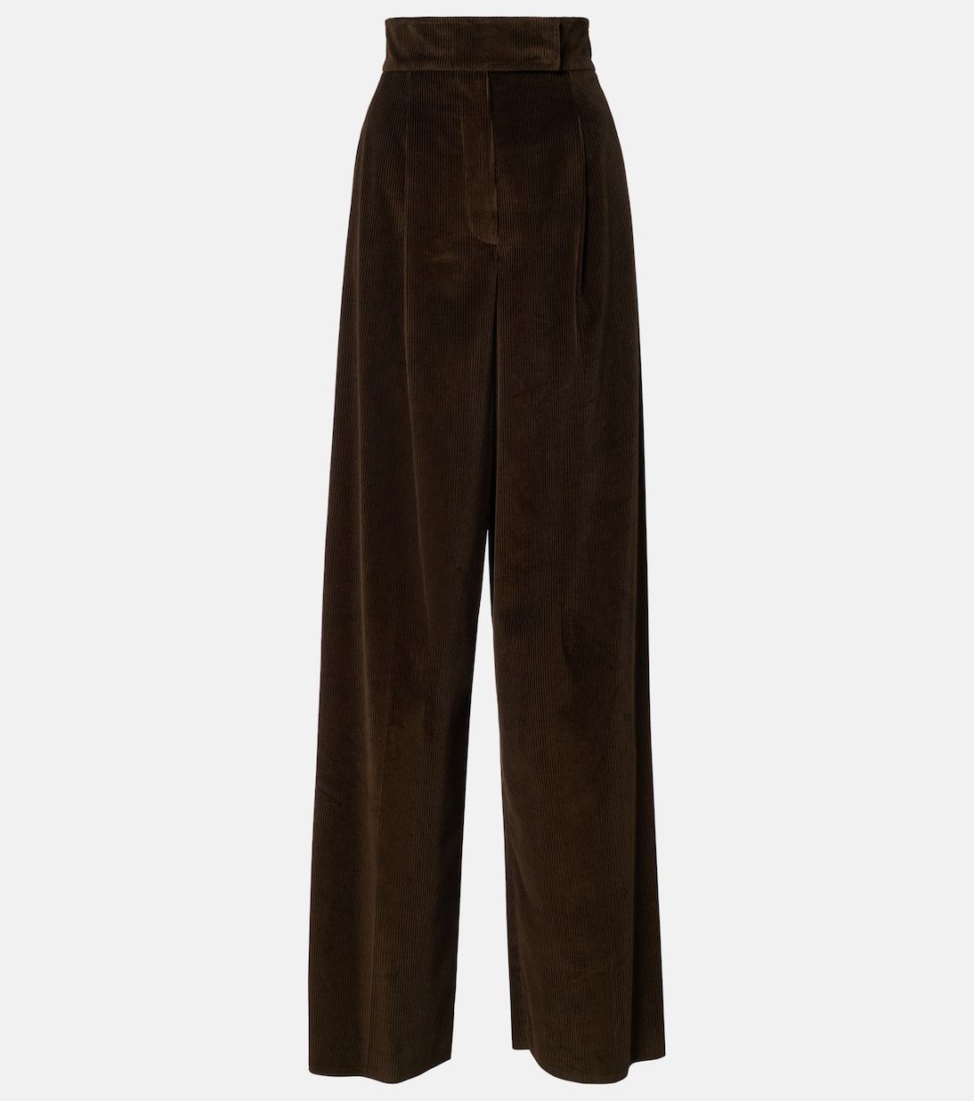 

Широкие брюки из хлопкового вельвета с высокой талией Max Mara, Muschio Scuro