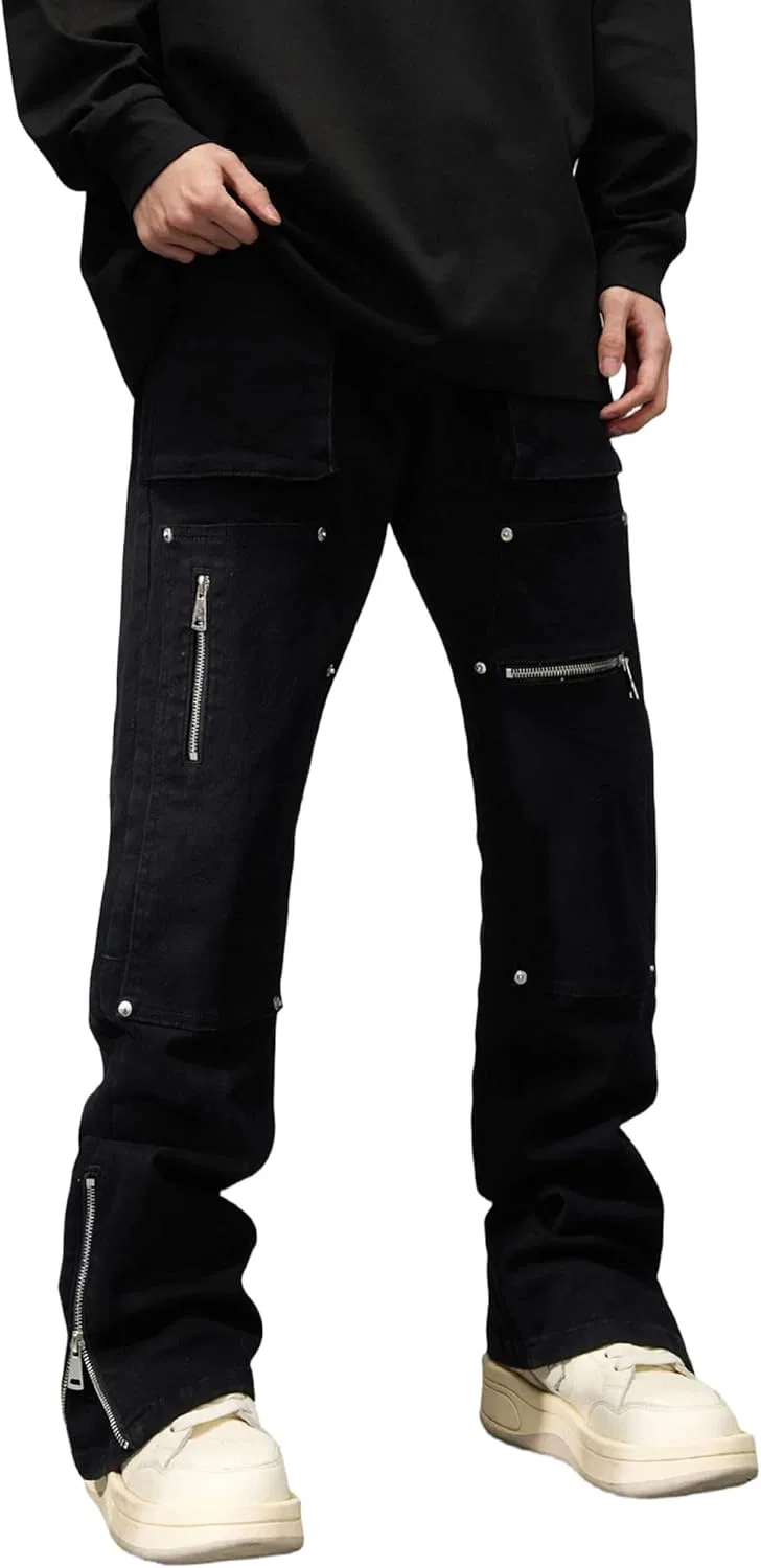 Джинсы свободные, Rivets, Black