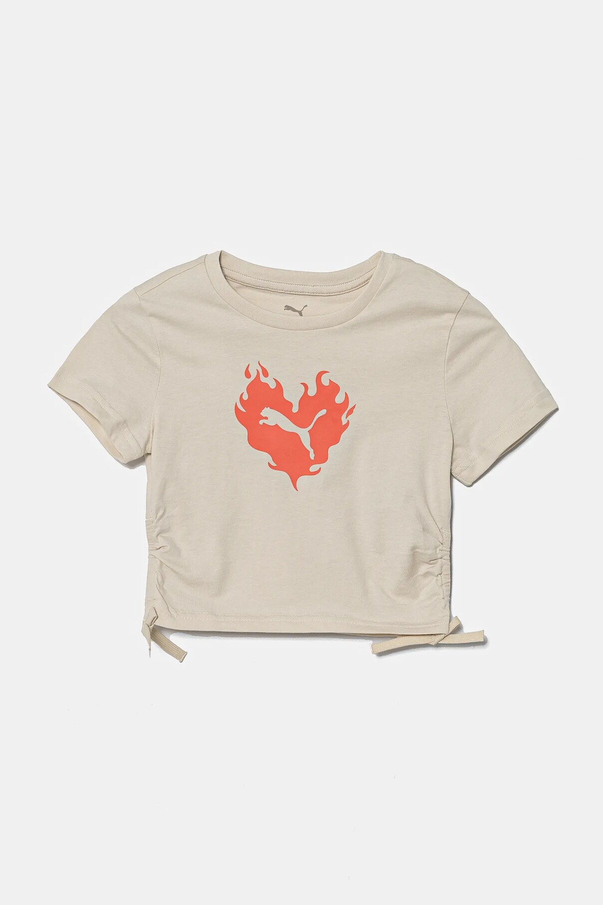 

Футболка детская хлопковая FLAMING LOVE Knotted Tee Puma, бежевый
