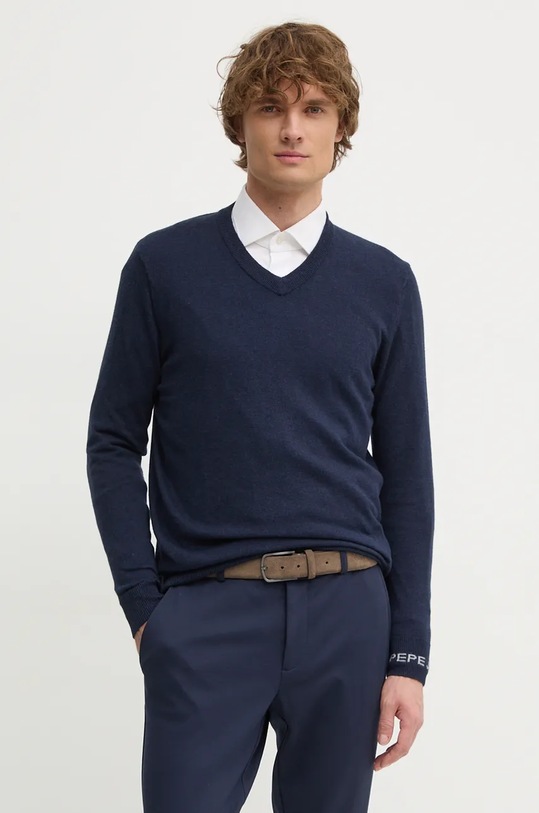 

Свитер с добавлением шерсти NEW ANDRE V NECK Pepe Jeans, темно-синий
