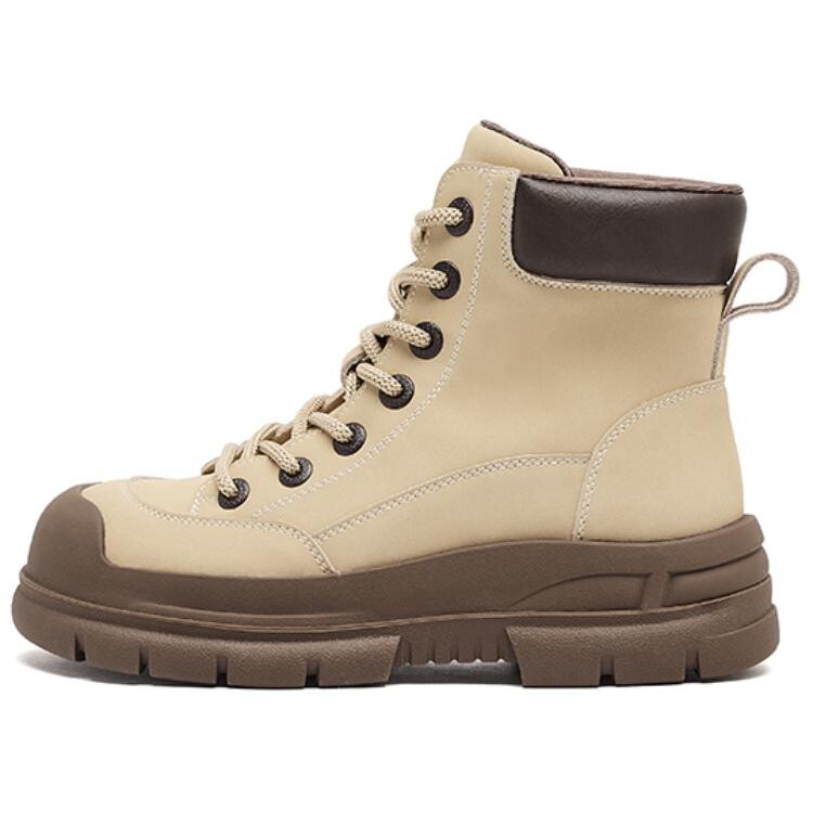 Ботинки женские Agsdon Martin Boot на шнуровке, бежевый