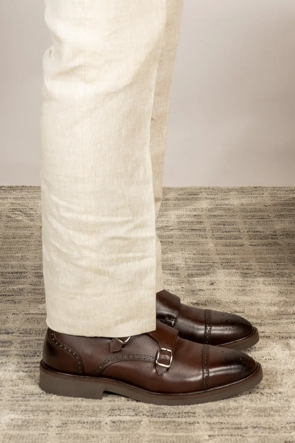Туфли броги monk strap из кожи Shelby от Oswin Hyde, темно-коричневый — фото 3