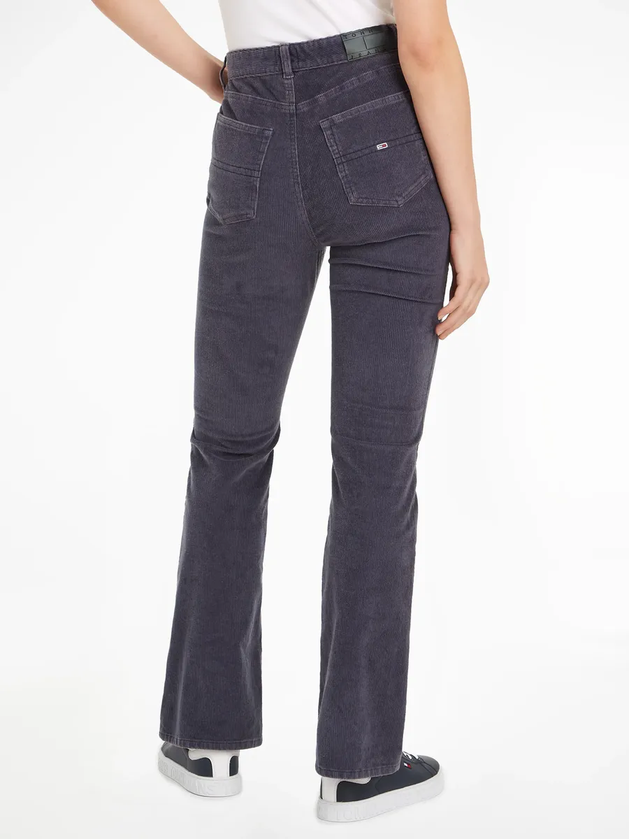 Расклешенные брюки Tommy Jeans "TJW SYLVIA HR FLARE WASHED CORD" из модного шнура, синий — фото 2
