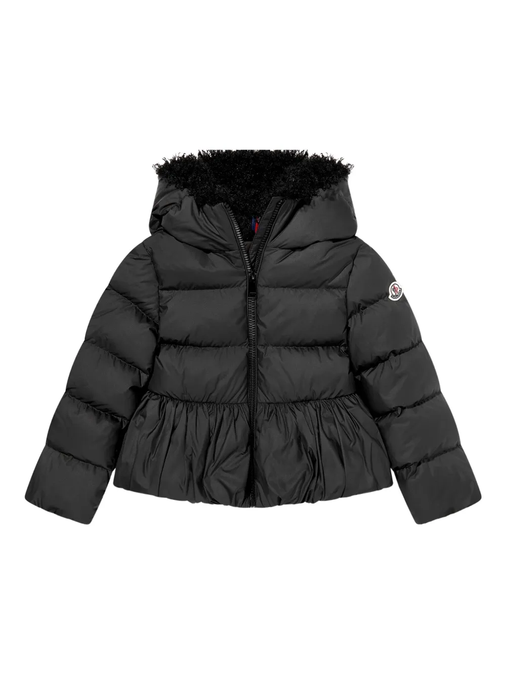 

Стеганая куртка с баской Moncler Enfant, черный