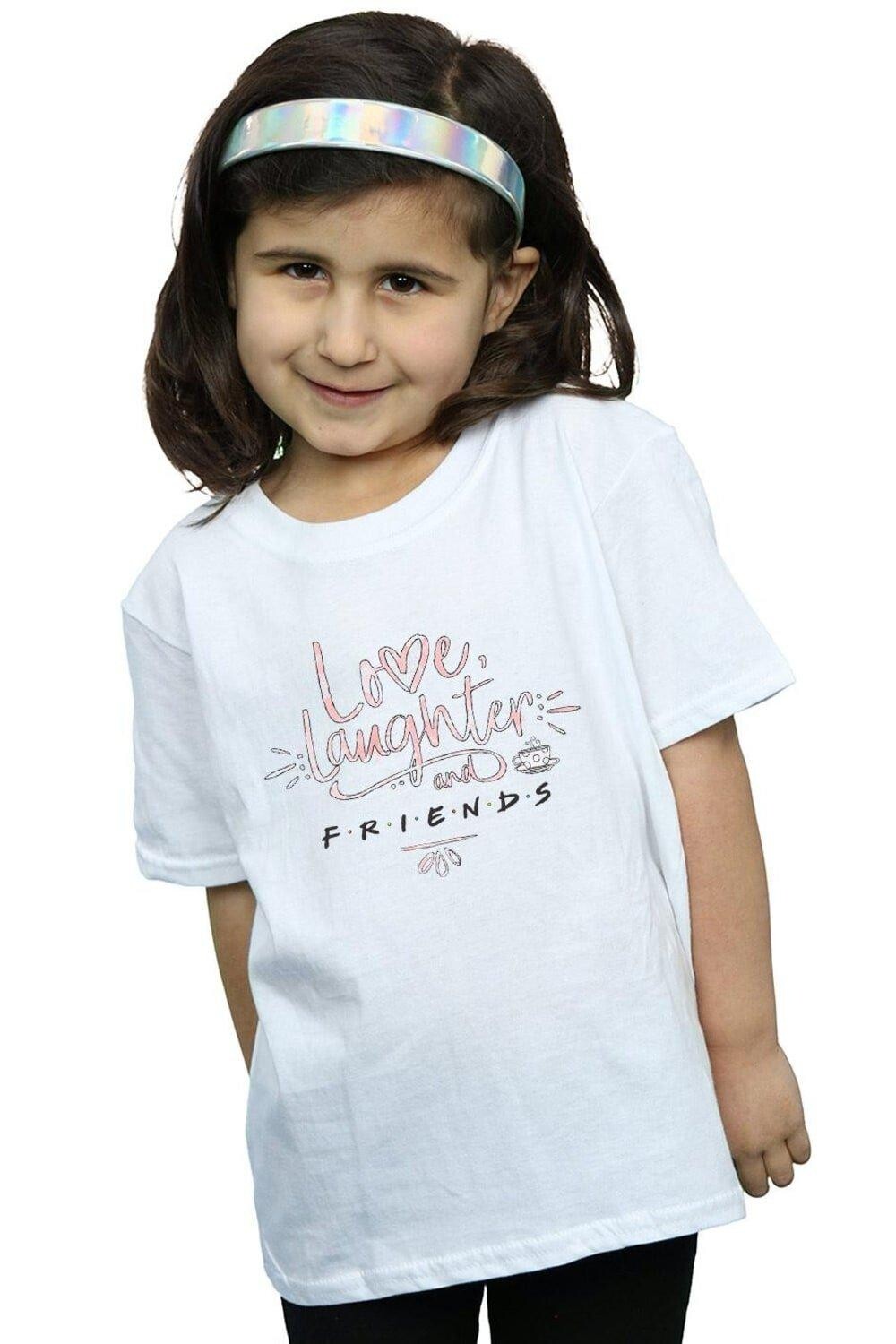 

Хлопковая футболка Love Laughter Friends, белый