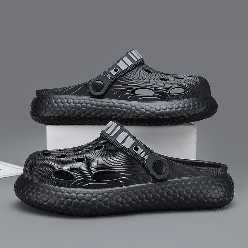 NB CROSS Клоги унисекс HG-108D черно-серые, цвет HG-108D Black Gray — фото 2